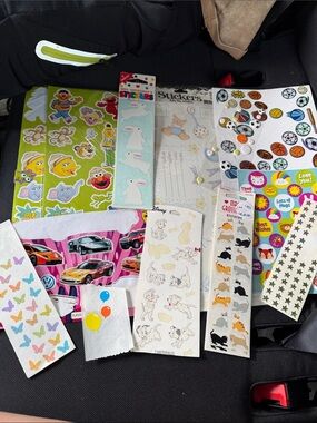 Vintage Sticker Lot- Sesame Street/ Disney/ Cats/Sports/Cars